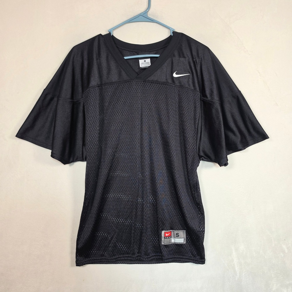 Nike Football Jersey Mens Small Black Mesh Practice Shirt Athleisure Football
